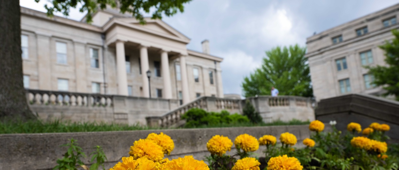 UI campus in the spring